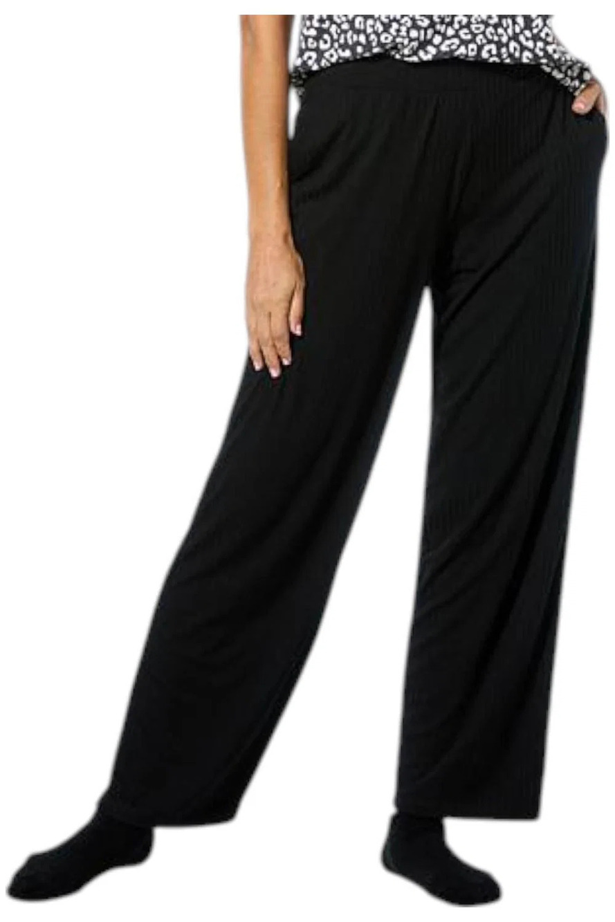 Comfort Code Women's Ribbed Knit Pull-On Lounge Pant Black - Regular